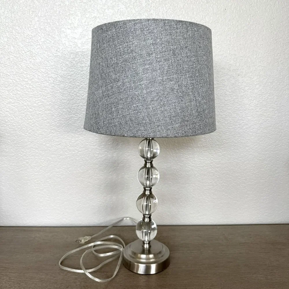 Acrylic Crystal Table Lamp Gray Shade